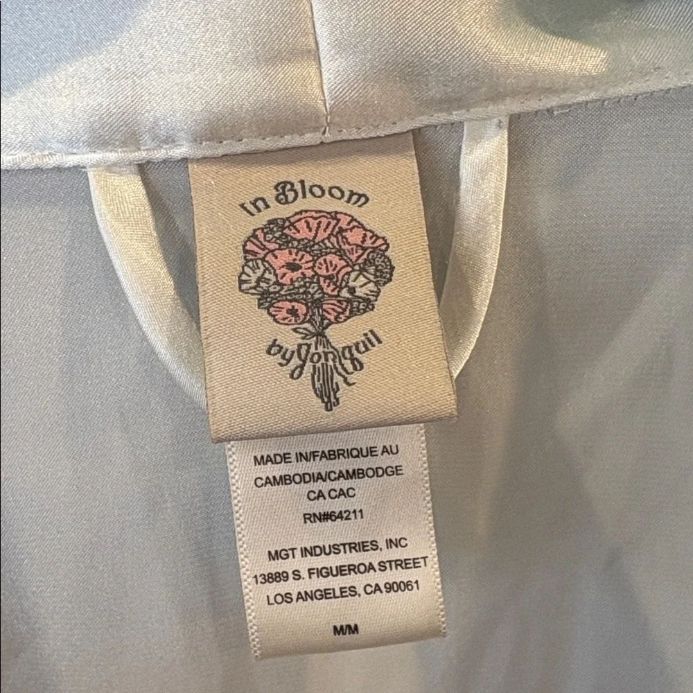 In Bloom By Jonquil THE BRIDE Short Satin & Lace Kimono Wrap Robe
